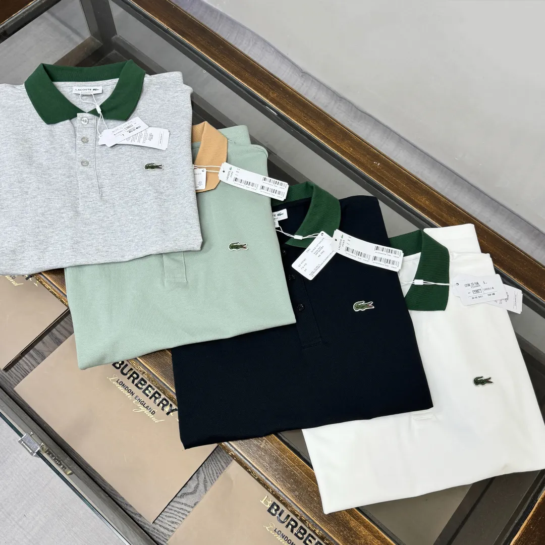 C🌟LACOSTE 2026 New Arrival polo ～ ✅ Same Style～ ， ！ ， ！ ！ ， ， ， ， 👍 ：Black White Light Green Gray Size：M L XL XXL 3XL（ ！）
